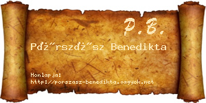 Pórszász Benedikta névjegykártya